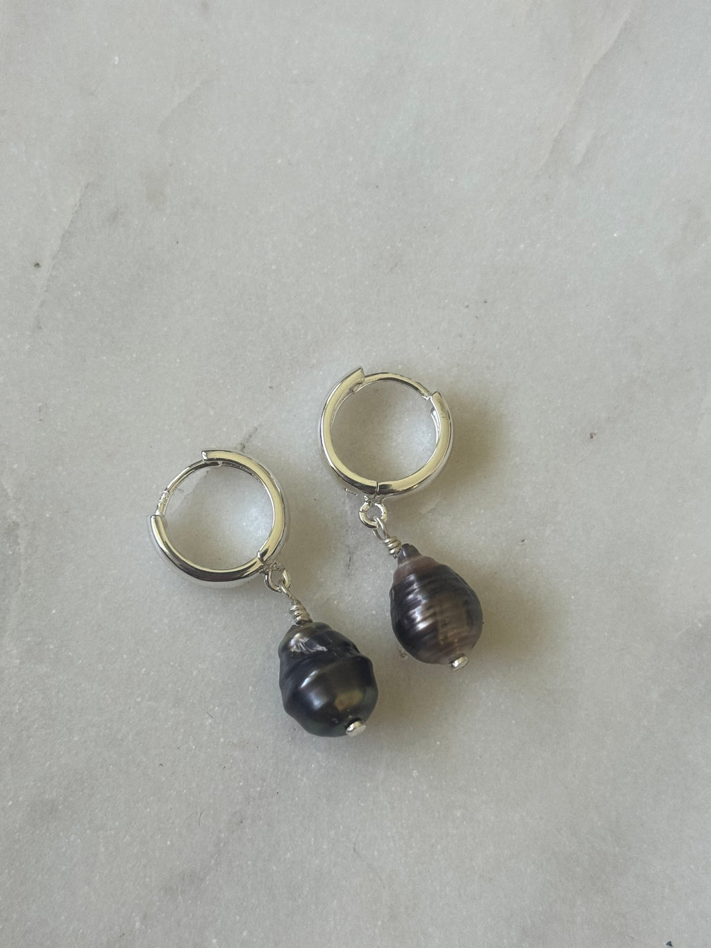 Tahitian Pearl Huggies - Sterling Silver
