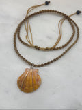 Hawaiian Sunrise Shell Macrame Necklace - waterproof - adjustable