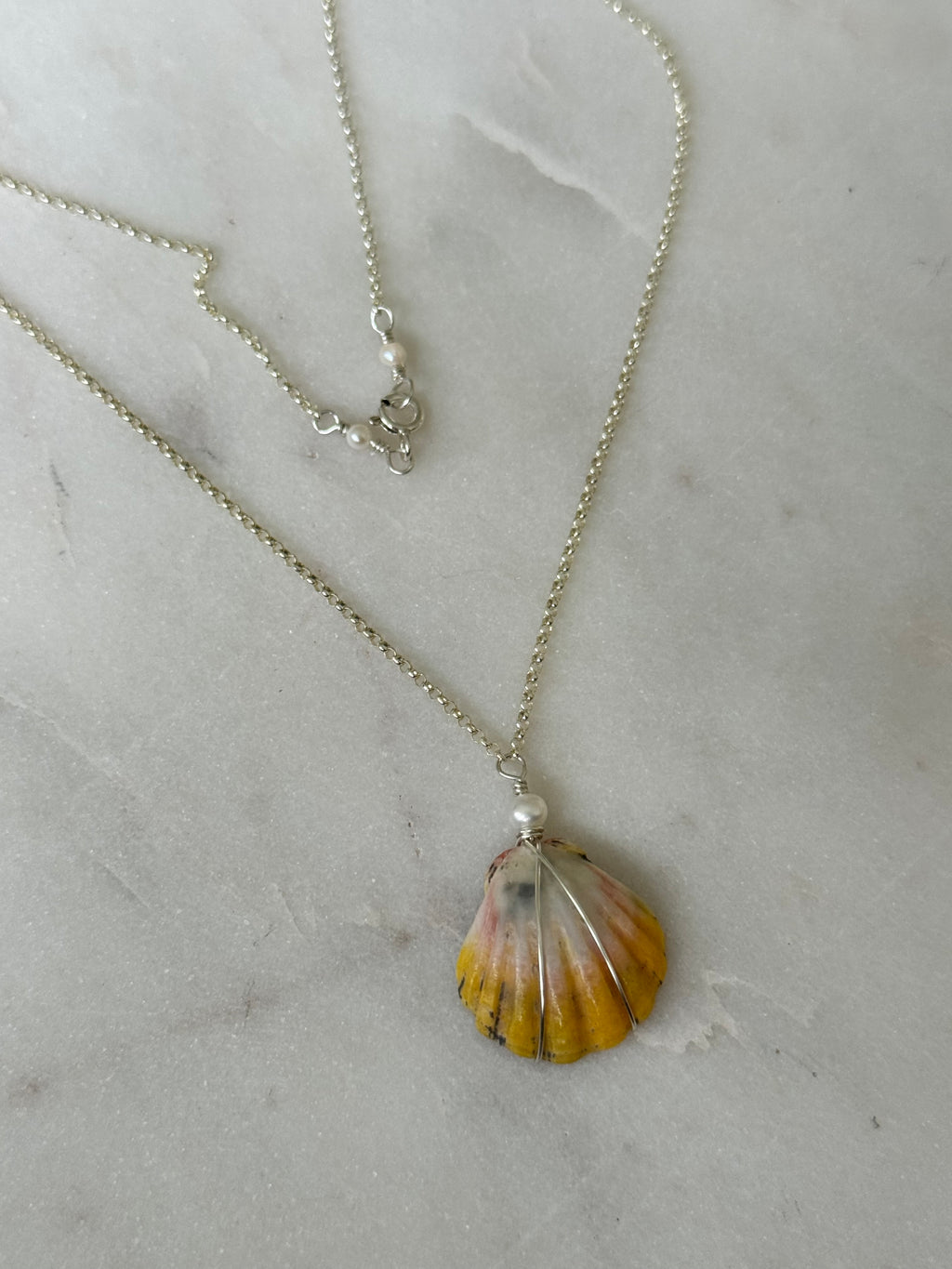 Sterling Silver Hawaiian Sunrise Shell Necklace - Beach Jewelry