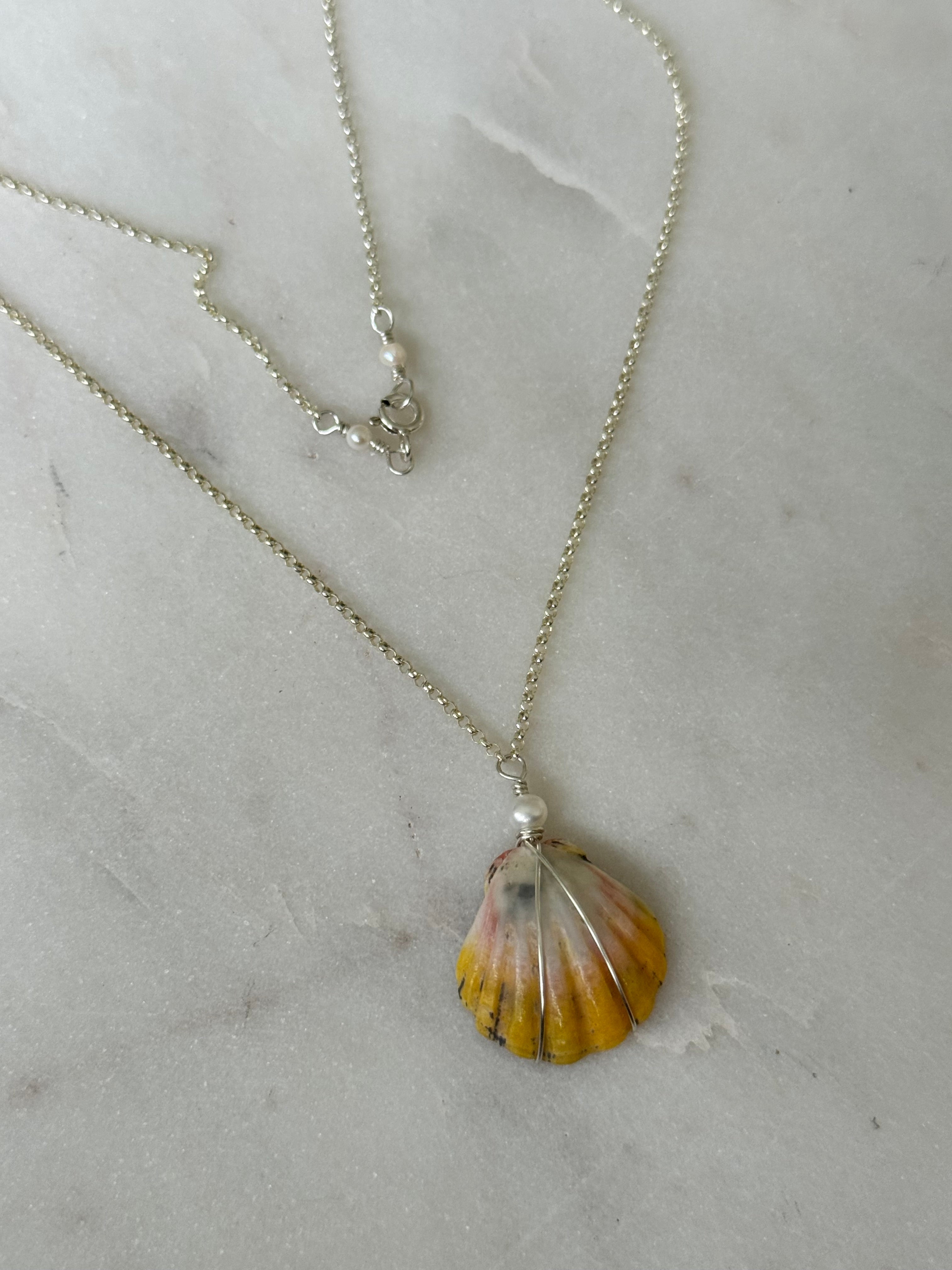 Sterling Silver Hawaiian Sunrise Shell Necklace - Beach Jewelry