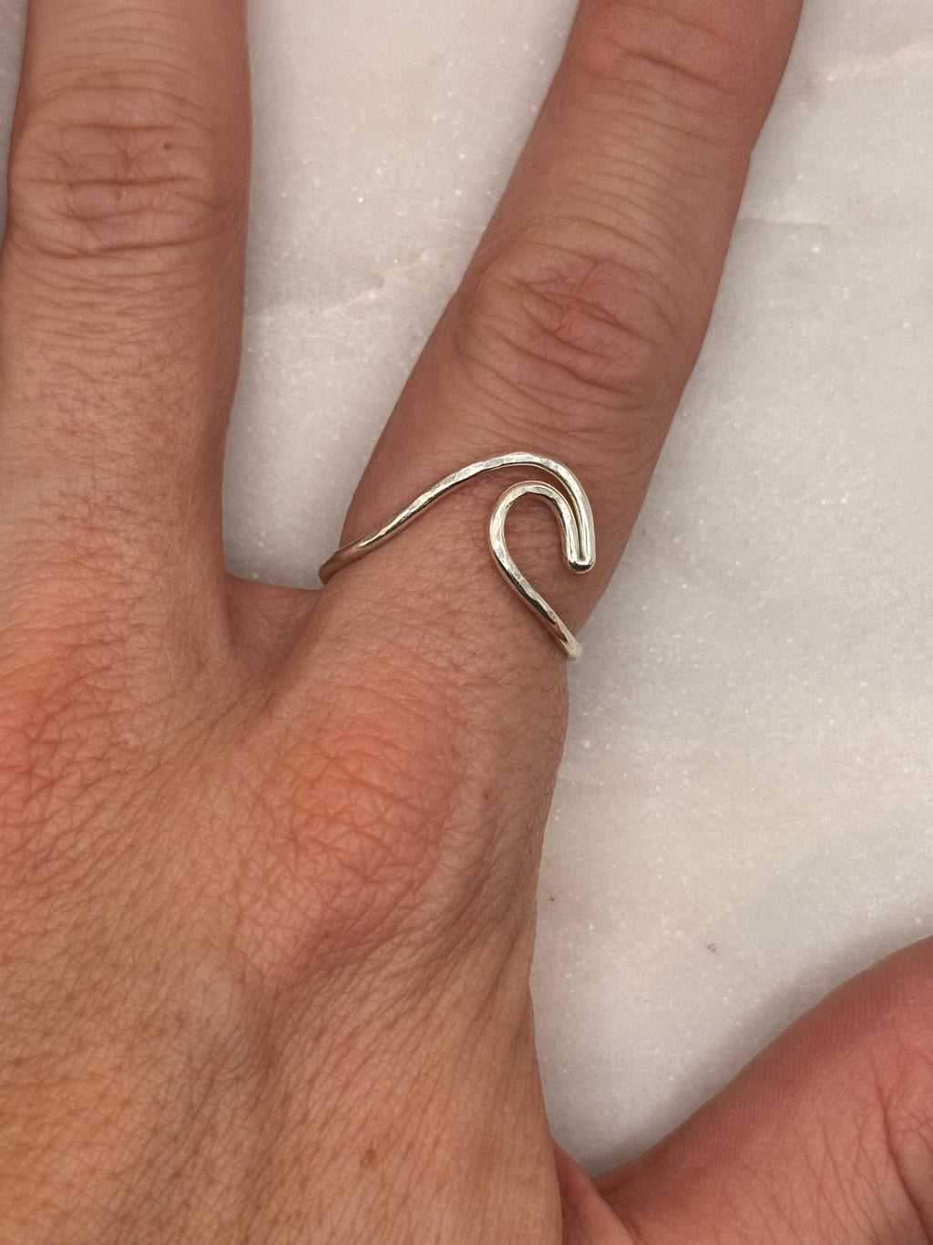 Sterling Silver Wave Ring - Beach Jewelry - Size 8