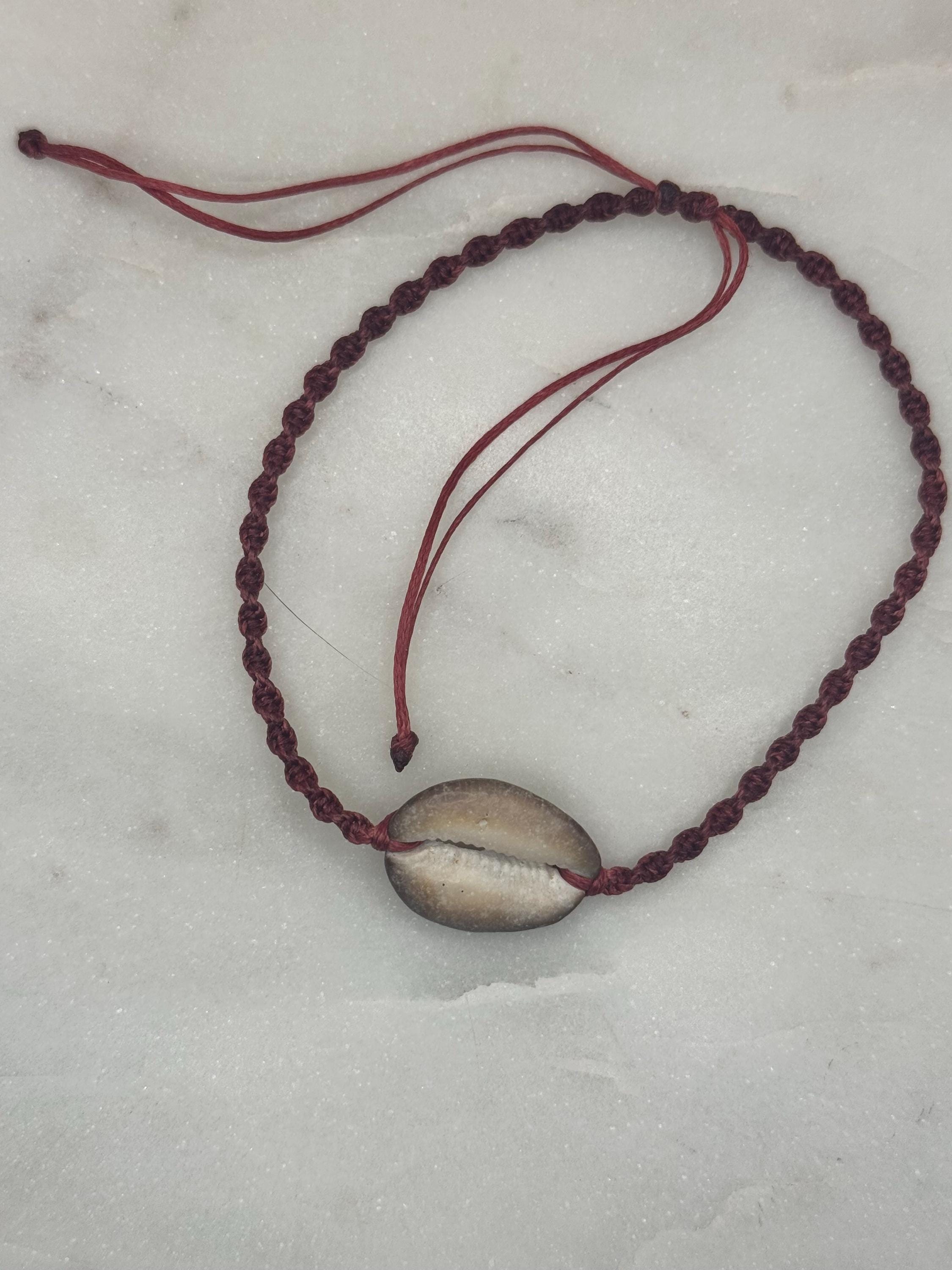 Handmade Macramé Seashell Anklet — Waterproof & Adjustable Beach Jewelry