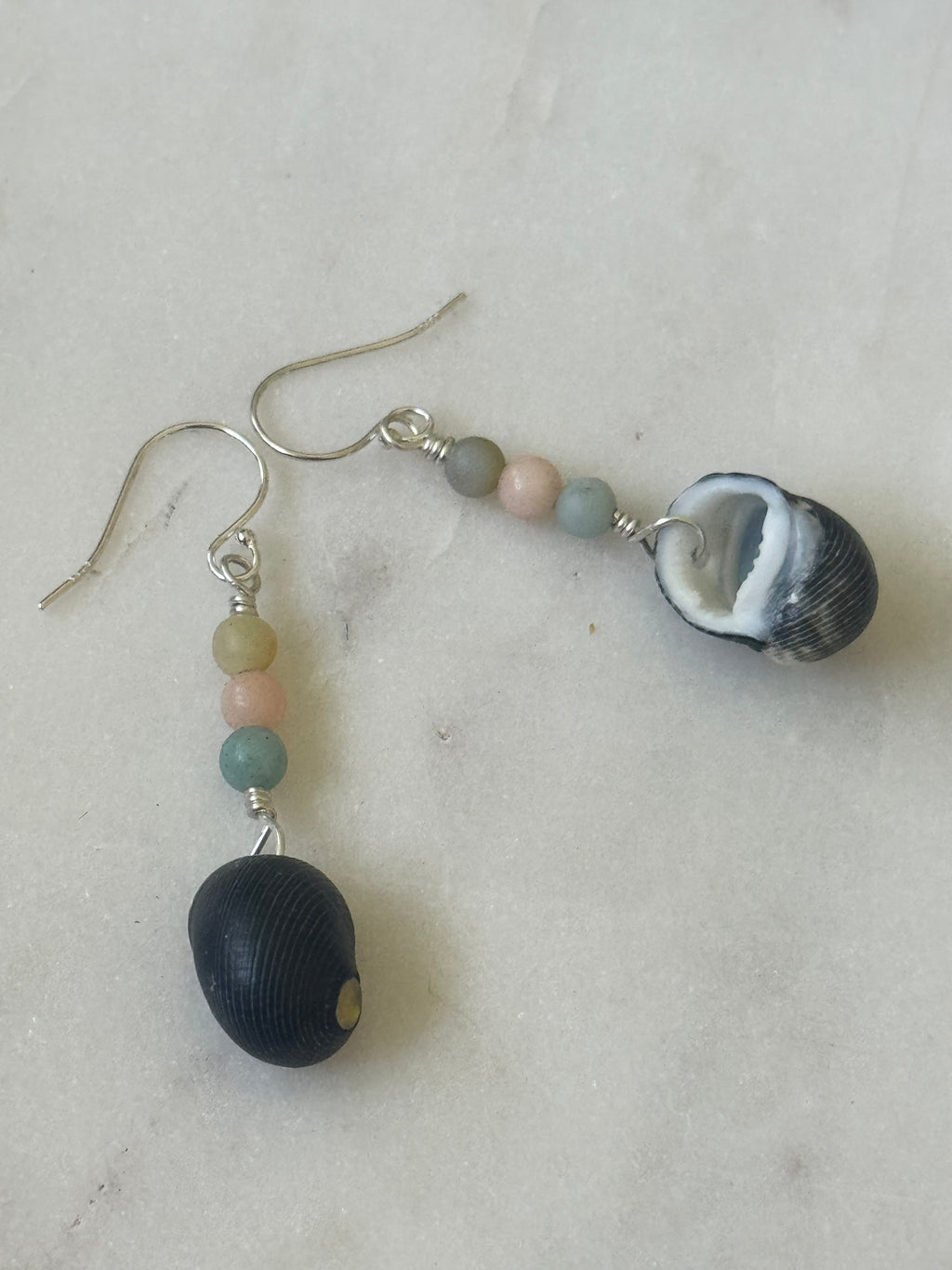 Sterling Silver Hawaiian Pipipi Nerite Shell Earrings - Beach Jewelry