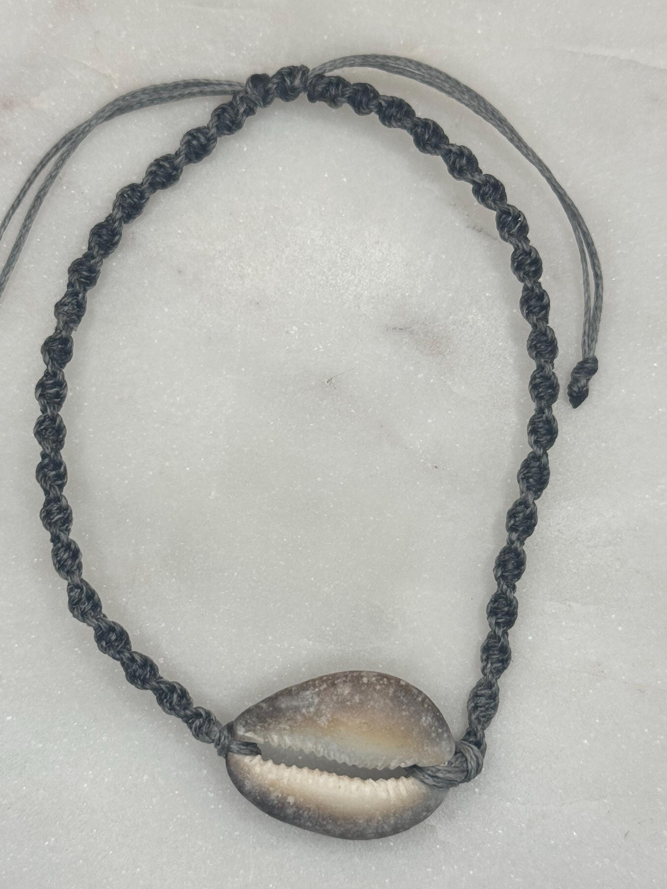 Handmade Macramé Seashell Anklet — Waterproof & Adjustable Beach Jewelry