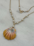 Hawaiian Sunrise Shell Necklace - 14k gold filled - Beach Jewelry - Pearls - made in Hawaii
