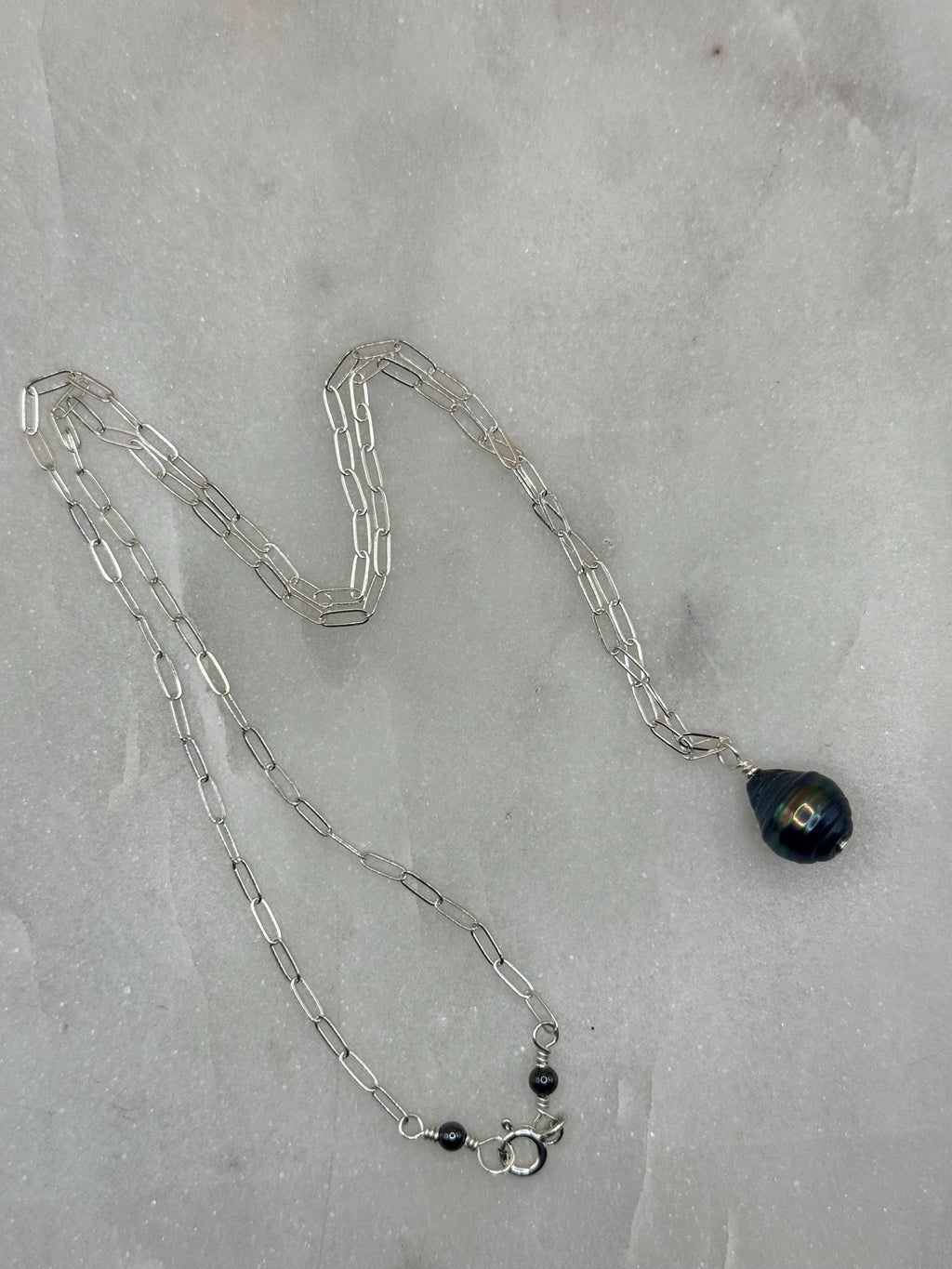 Sterling Silver Tahitian Pearl Necklace