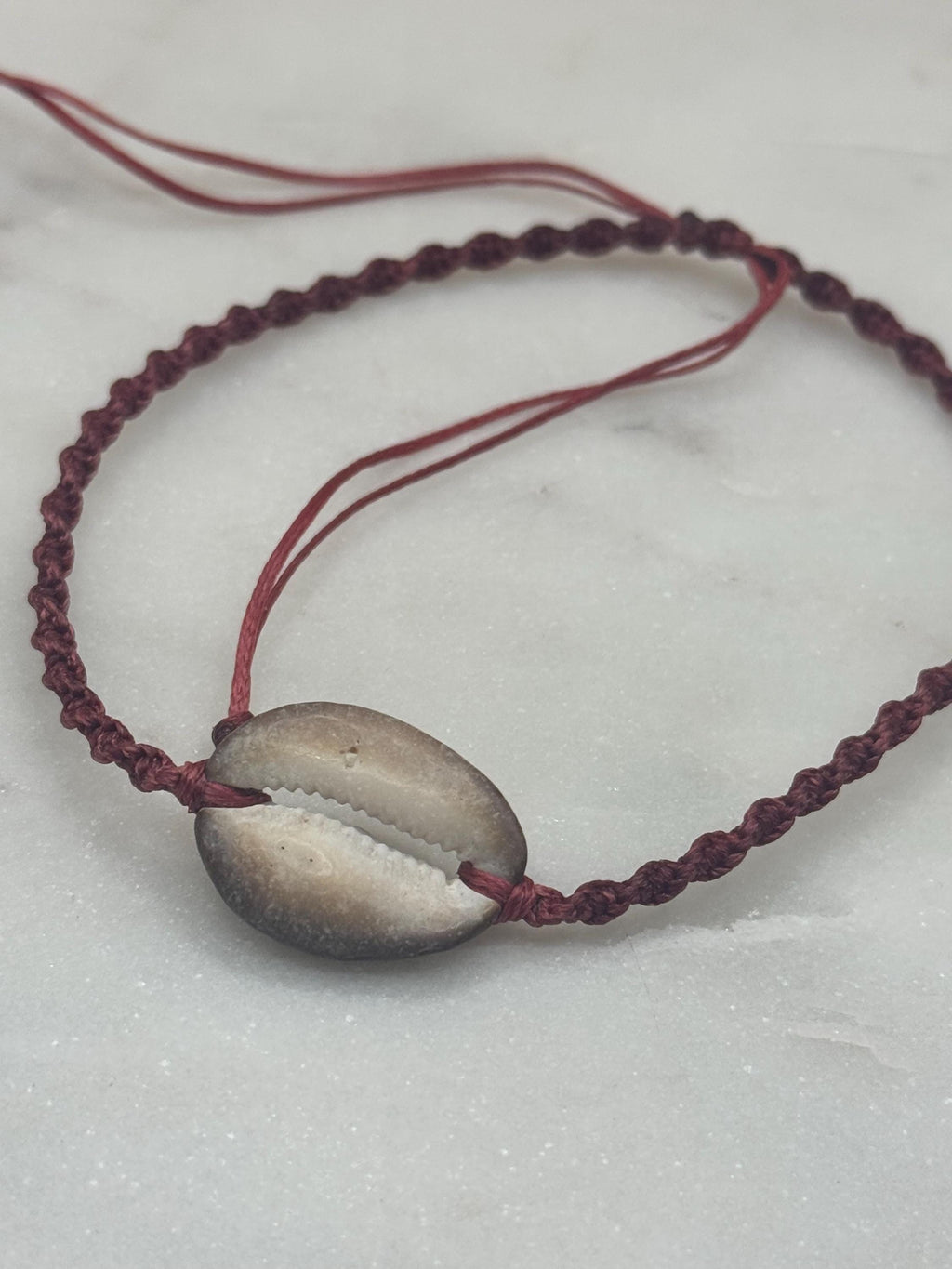 Handmade Macramé Seashell Anklet — Waterproof & Adjustable Beach Jewelry