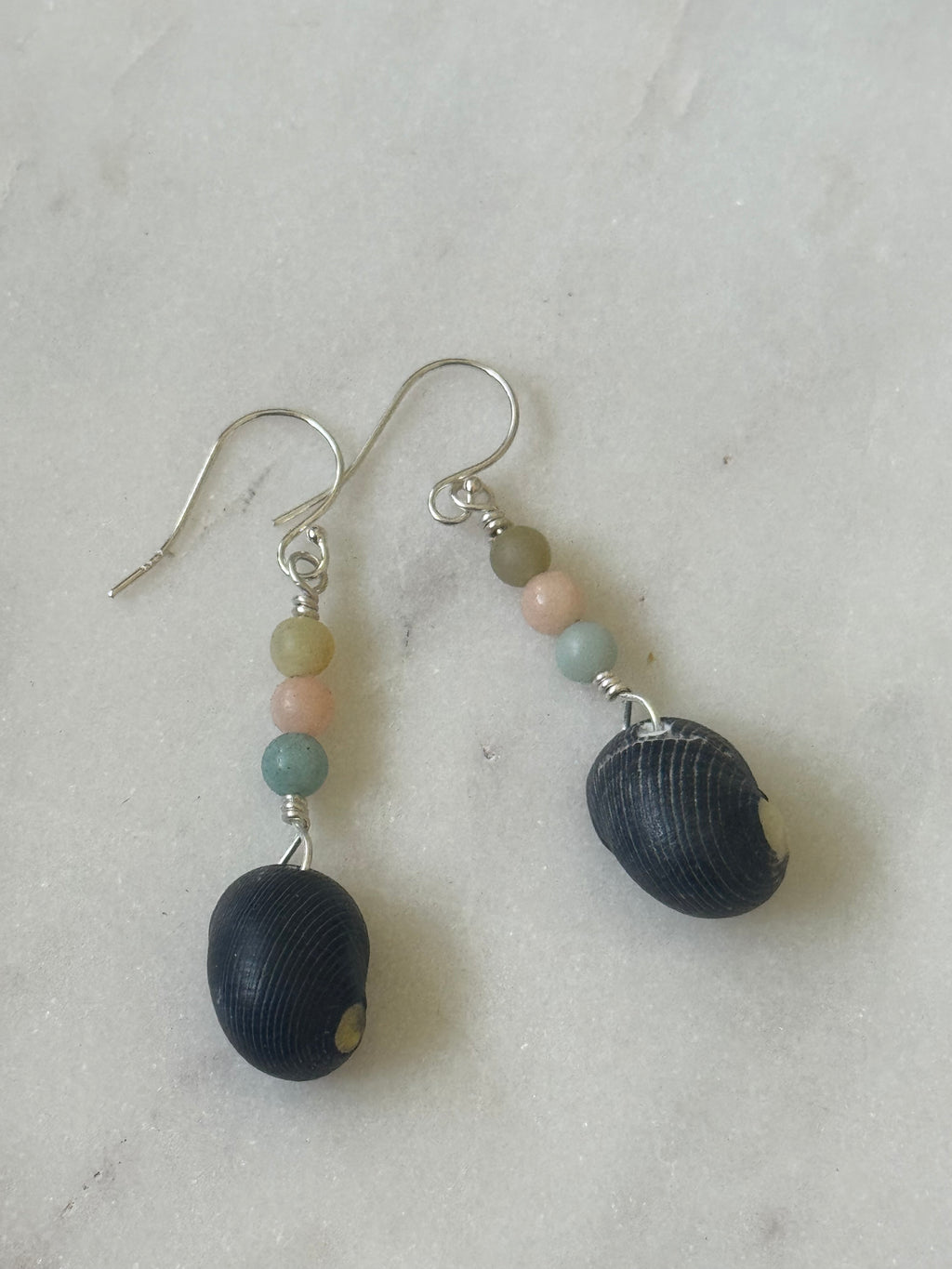 Sterling Silver Hawaiian Pipipi Nerite Shell Earrings - Beach Jewelry