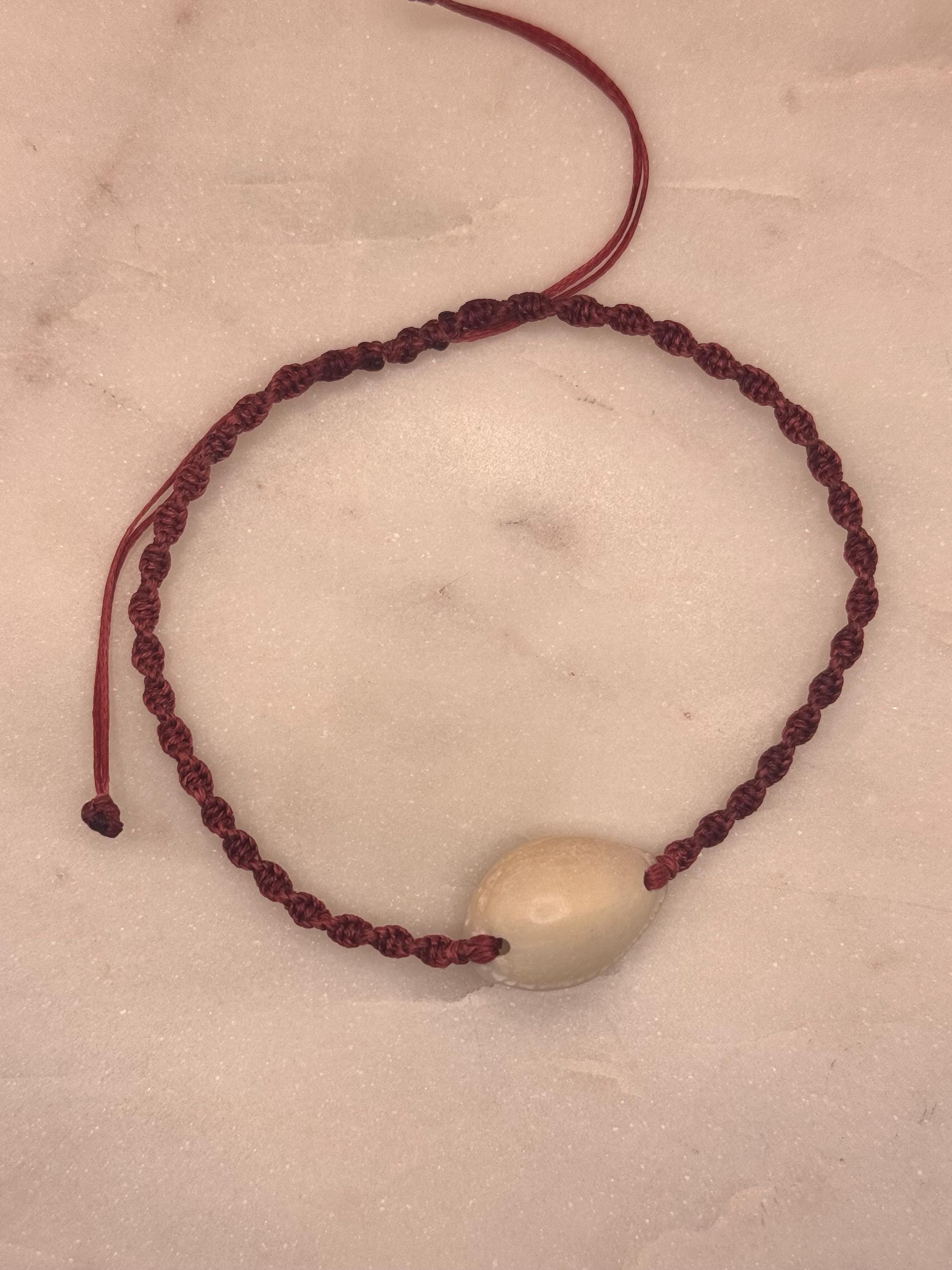 Handmade Macramé Seashell Anklet — Waterproof & Adjustable Beach Jewelry