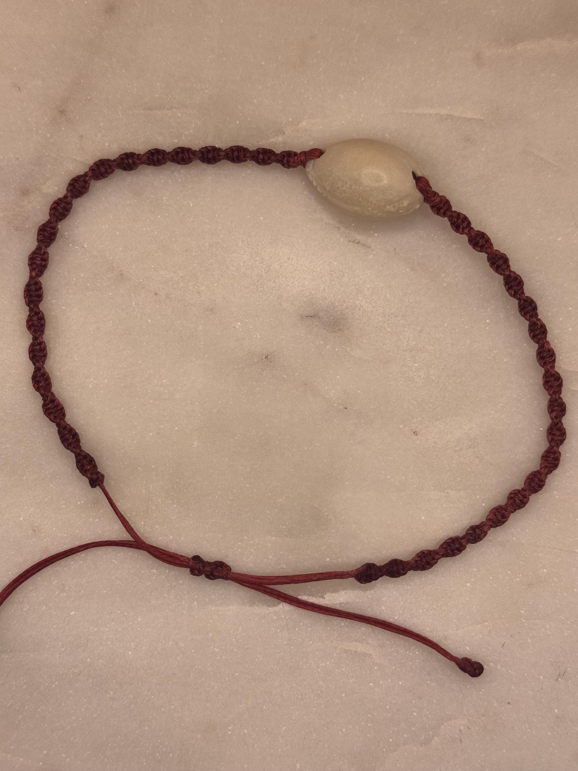 Handmade Macramé Seashell Anklet — Waterproof & Adjustable Beach Jewelry
