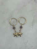 14K gold filled endless hoop earrings with starfish charm