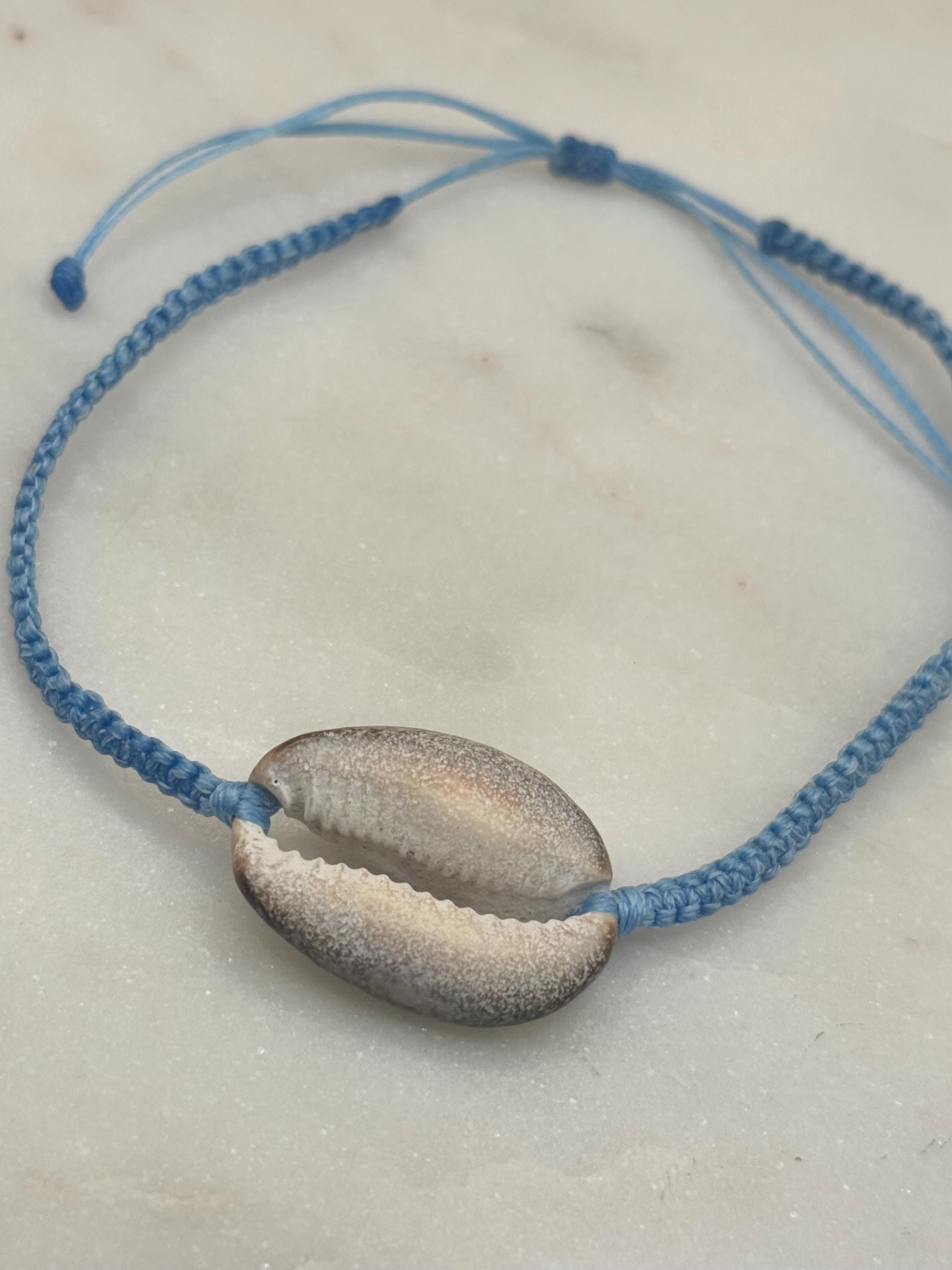 Handmade Macramé Seashell Anklet — Waterproof & Adjustable Beach Jewelry