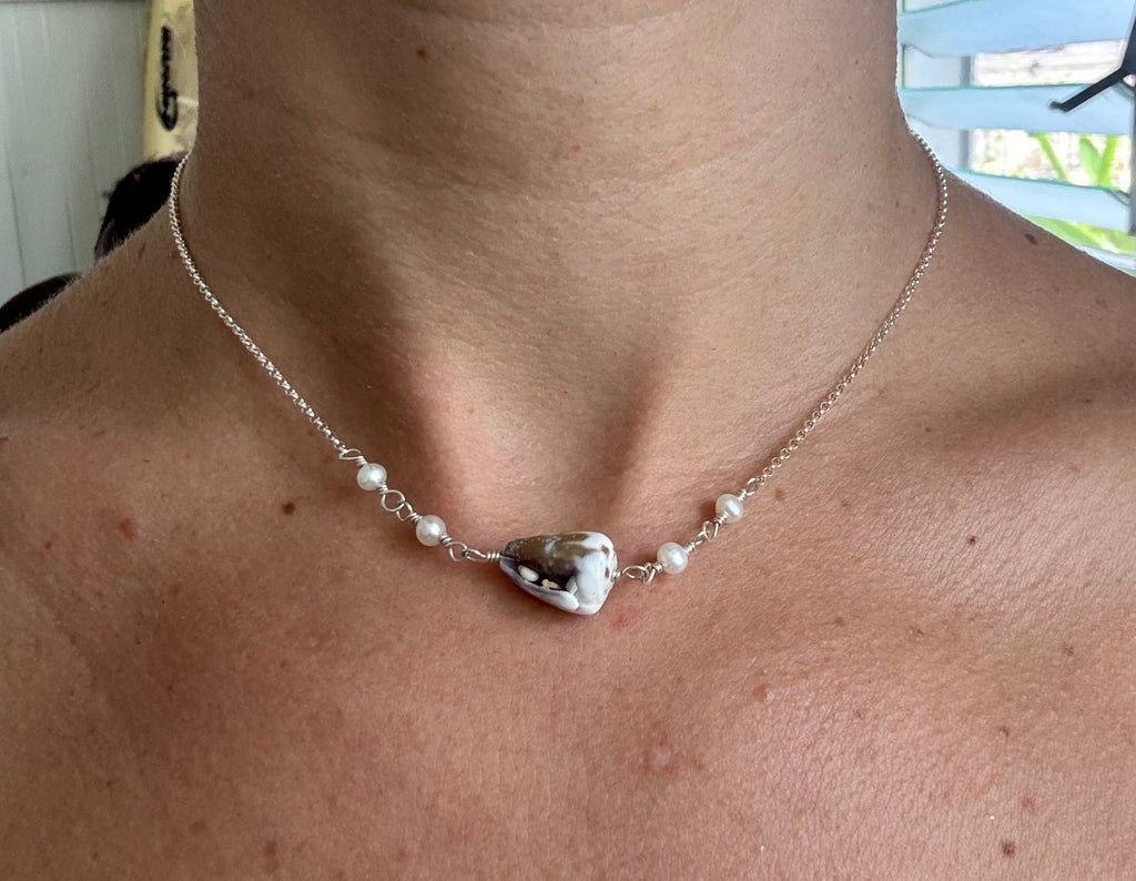 Sterling Silver Cone Shell Choker - Beach Jewelry - made in Hawaii
