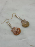 Hawaiian Sunrise Shell Earrings - True Pair - 14K gold filled - handmade - rare - Beach Jewelry