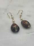 14K gold filled Snakes Head cowrie earrings