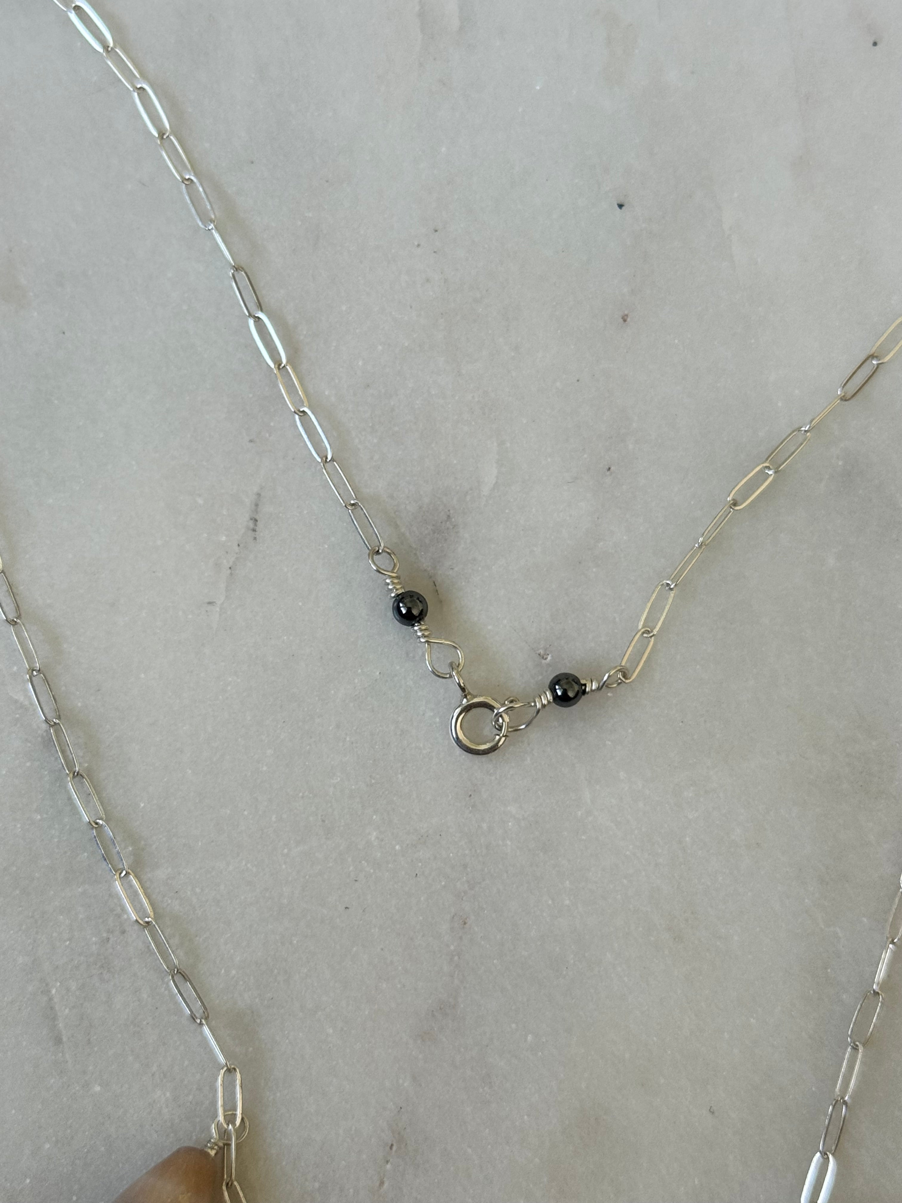 Sterling Silver Necklace with Tahiatian Pearl and Hawaiian Cone Shells