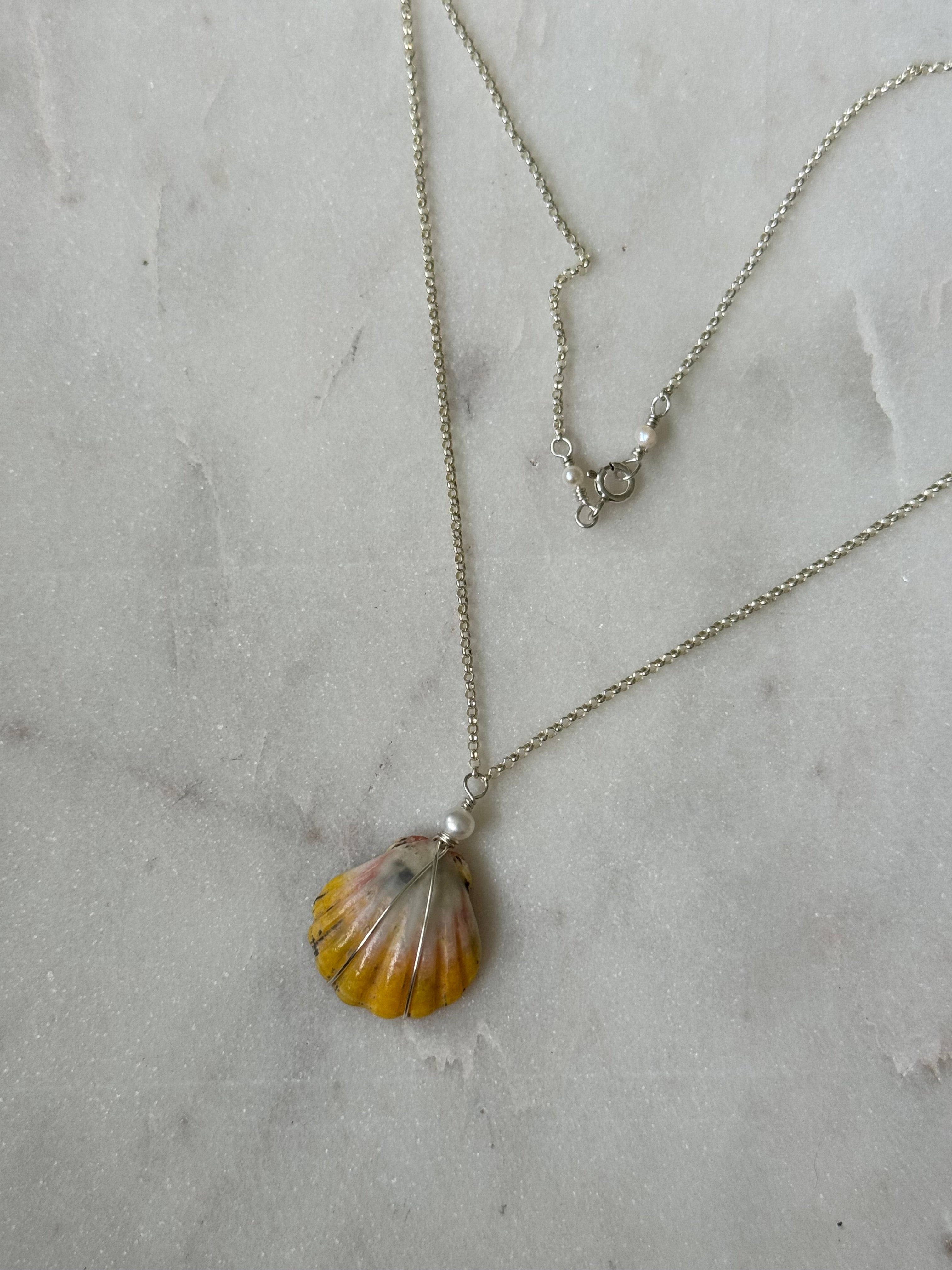 Sterling Silver Hawaiian Sunrise Shell Necklace - Beach Jewelry