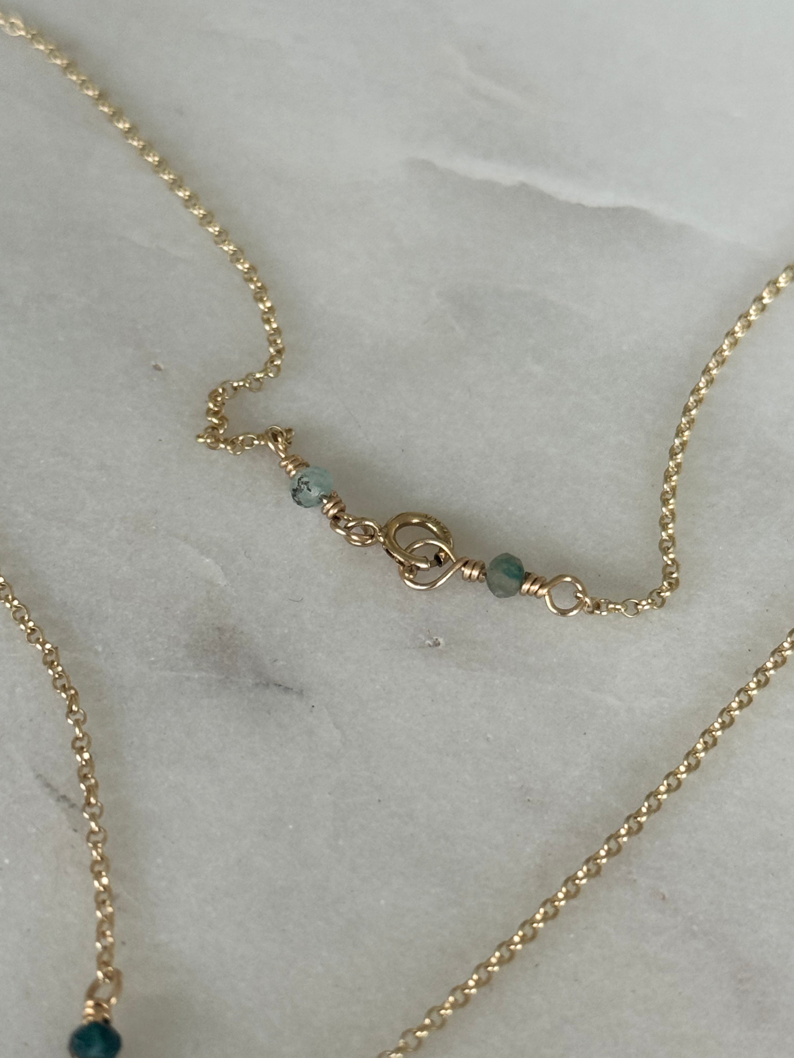 14K GF Hawaiian Sunrise Shell Necklace with Tourmaline Gemstones