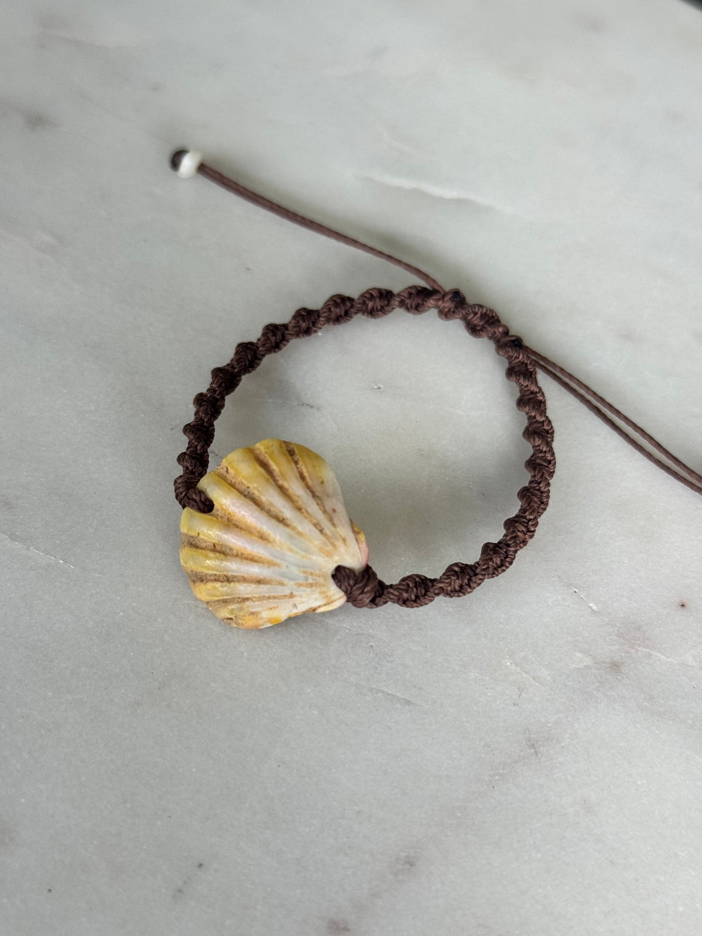 Hawaiian Sunrise Shell Bracelet - waterproof and adjustable - Macrame