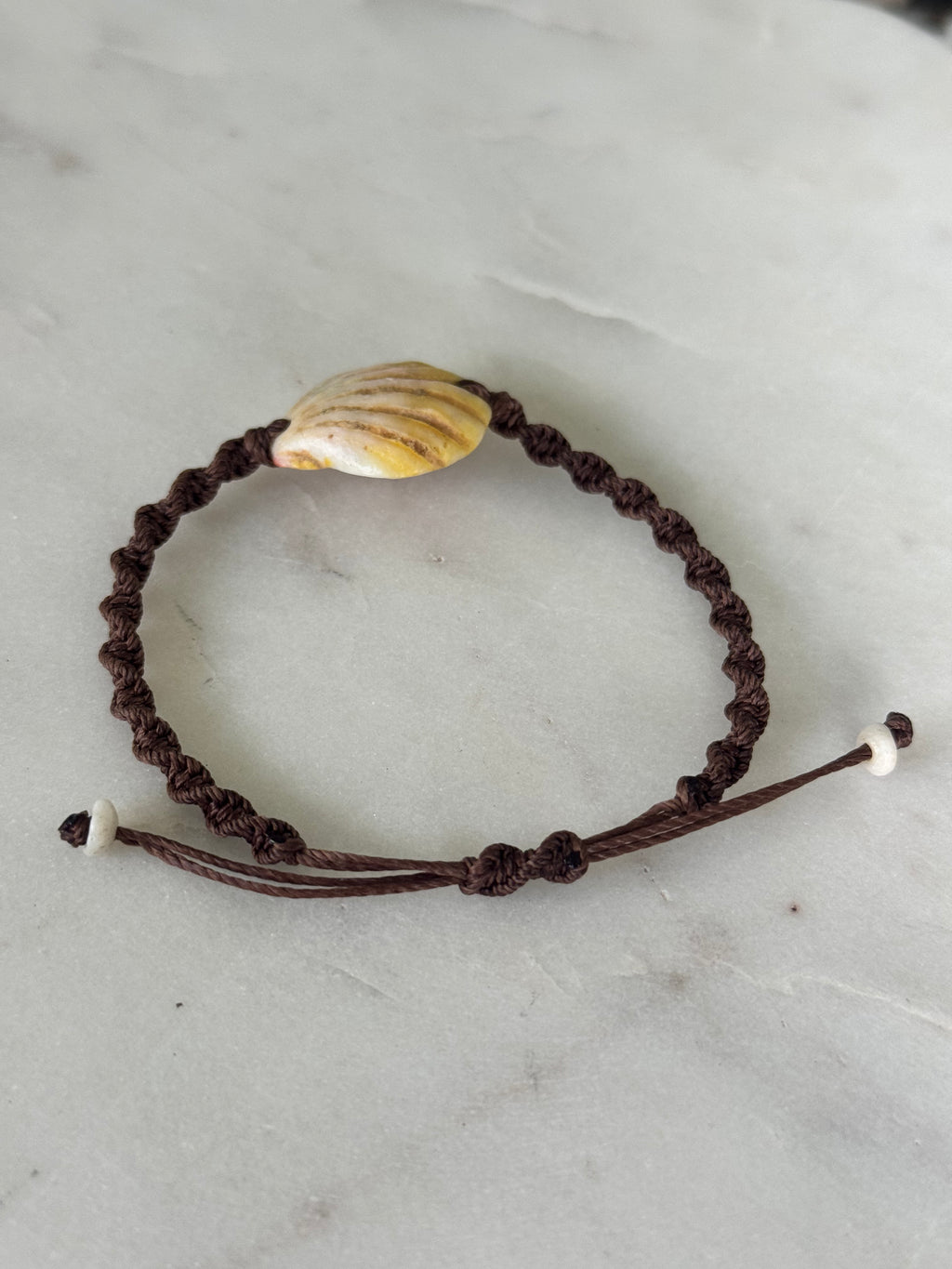 Hawaiian Sunrise Shell Bracelet - waterproof and adjustable - Macrame