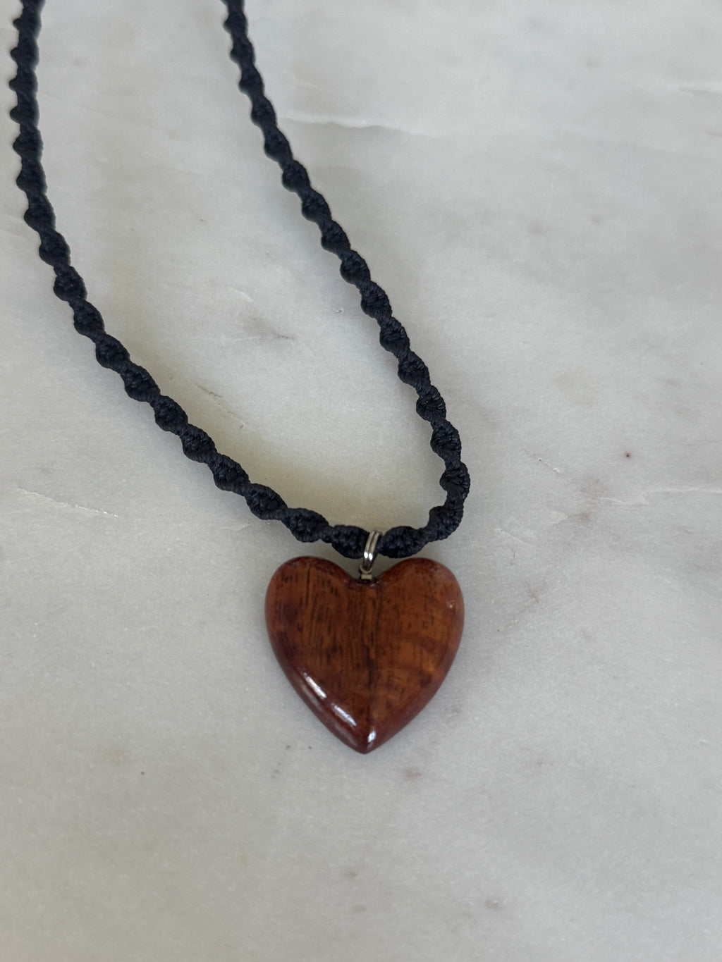 Koa Wood Necklace - Macrame - adjustable and waterproof