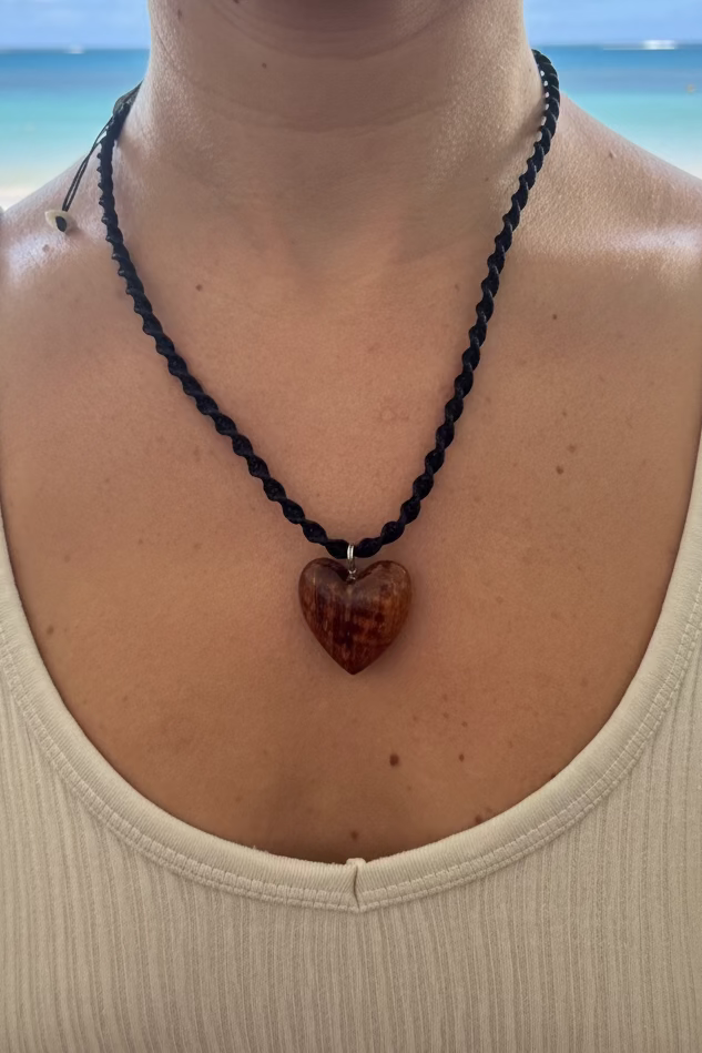 Koa Wood Necklace - Macrame - adjustable and waterproof