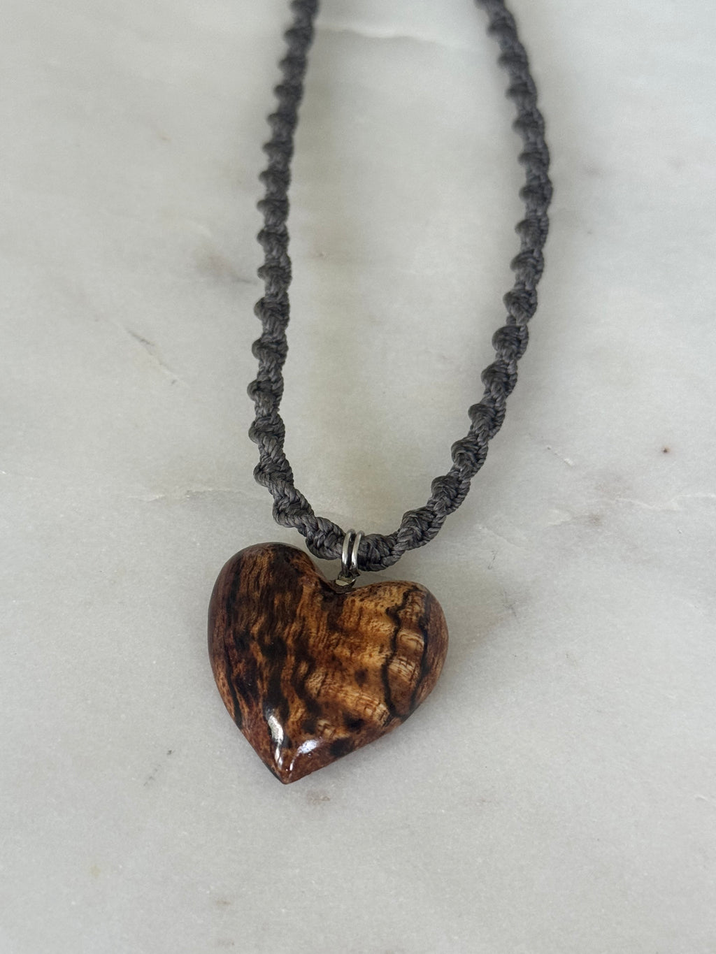 Koa Wood Necklace - Macrame - adjustable and waterproof