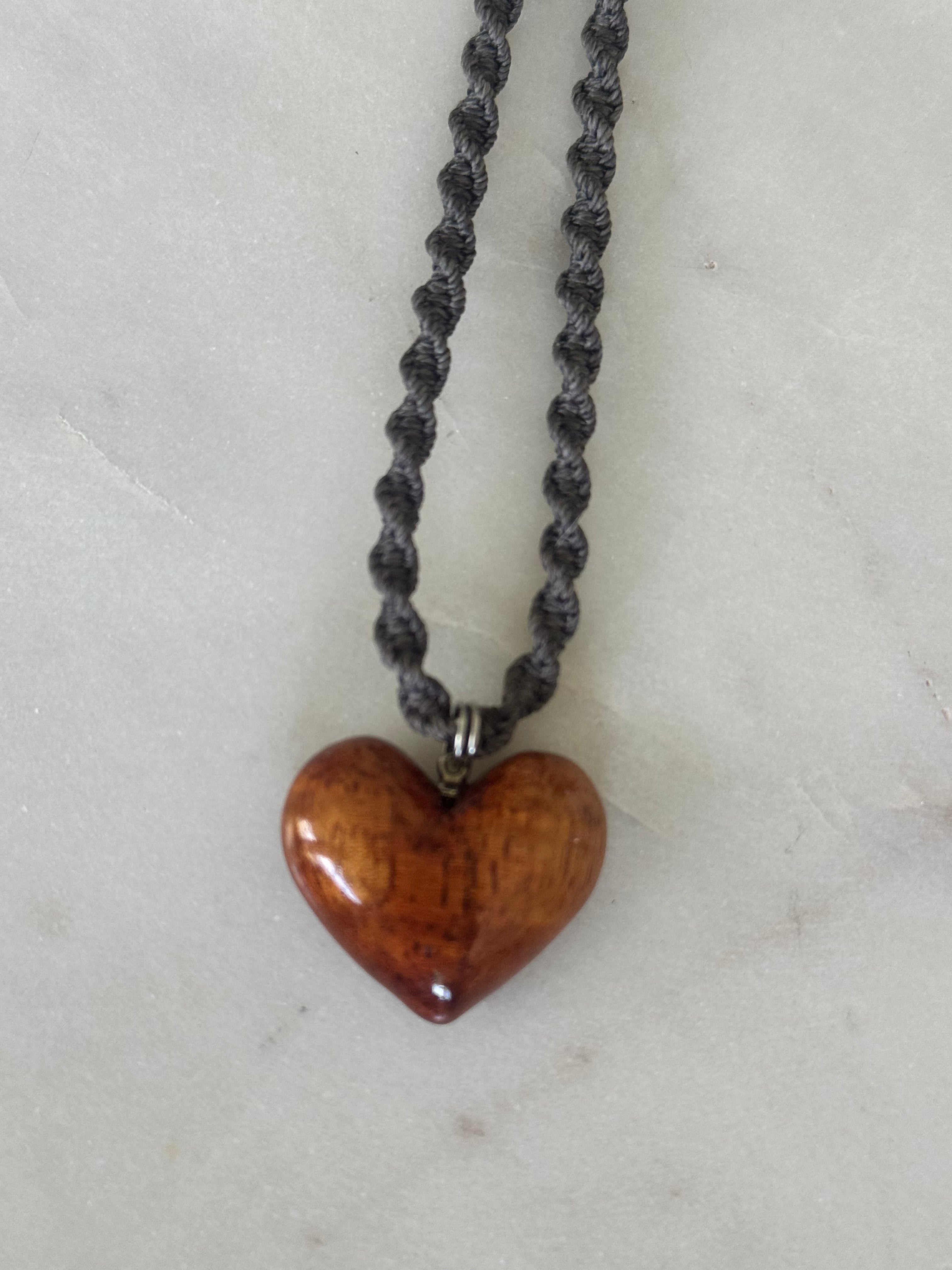 Koa Wood Necklace - Macrame - adjustable and waterproof