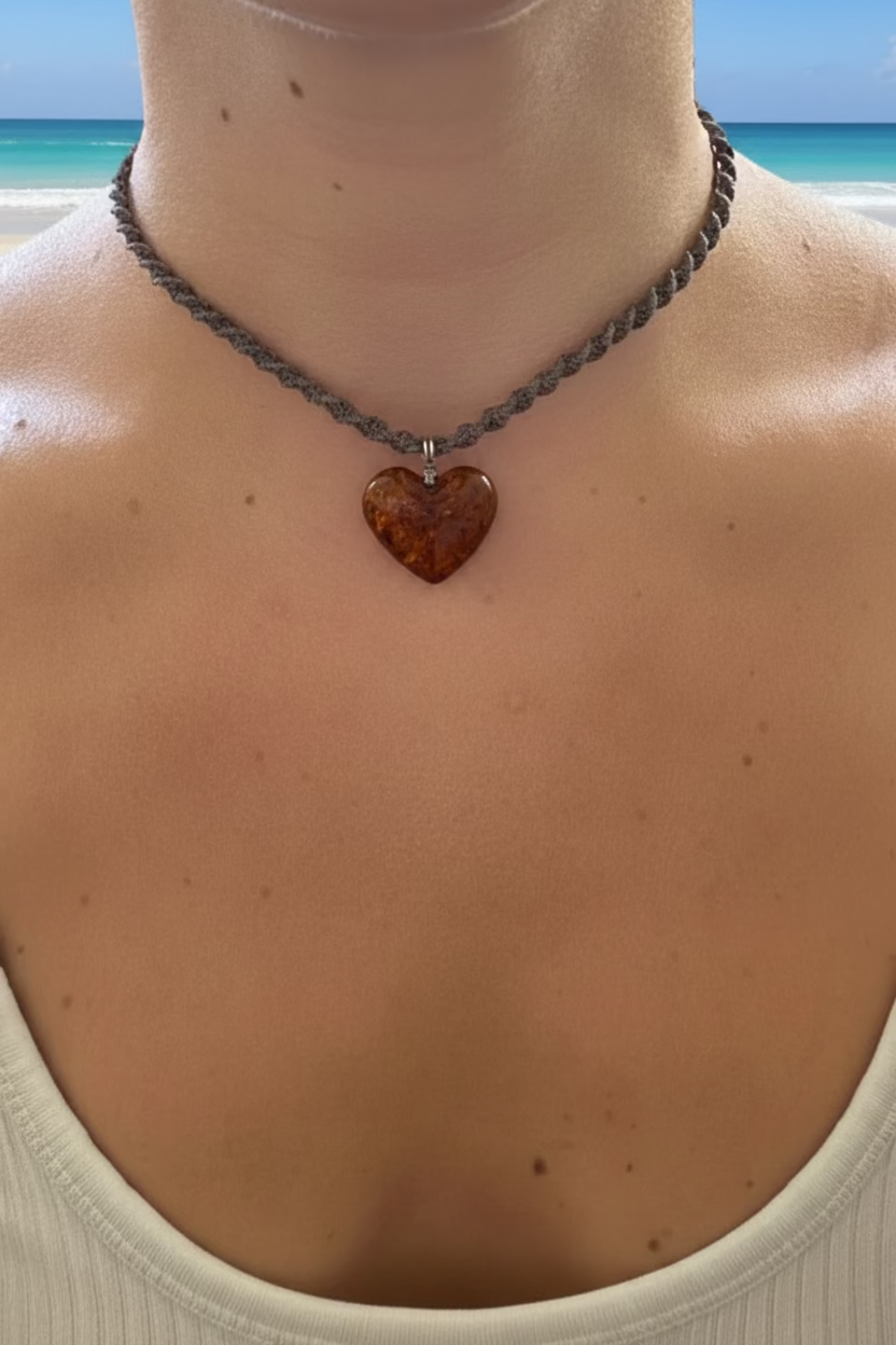 Koa Wood Necklace - Macrame - adjustable and waterproof
