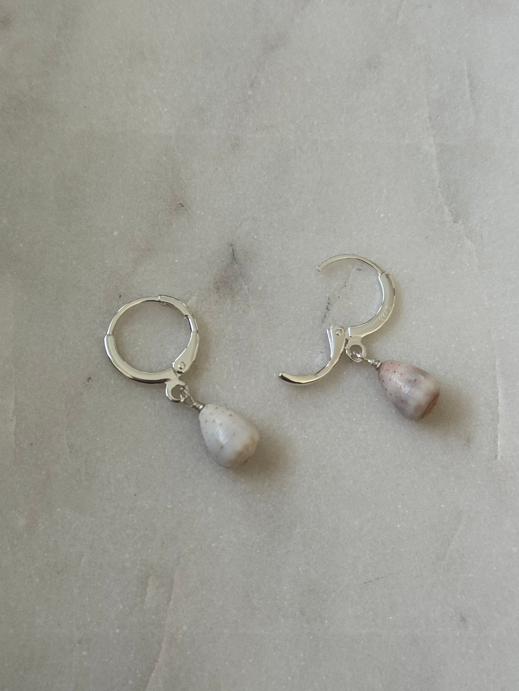 Sterling Silver Cone Shell Huggies - handmade in Hawaii - Beach Jewlery