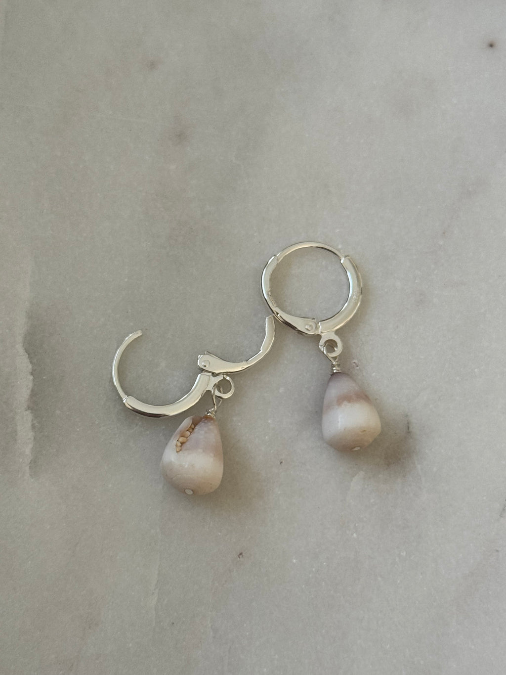 Sterling Silver Cone Shell Huggies - handmade in Hawaii - Beach Jewlery