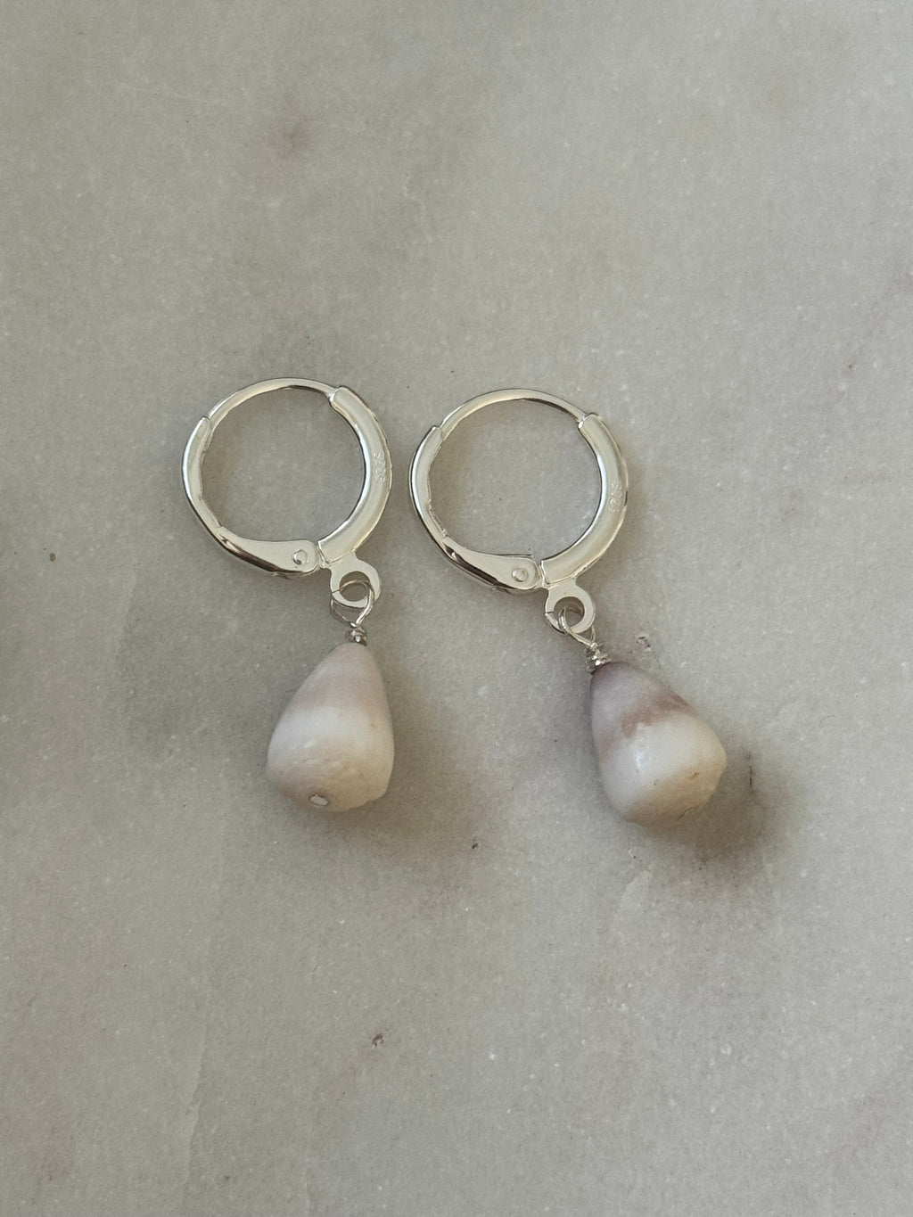 Sterling Silver Cone Shell Huggies - handmade in Hawaii - Beach Jewlery
