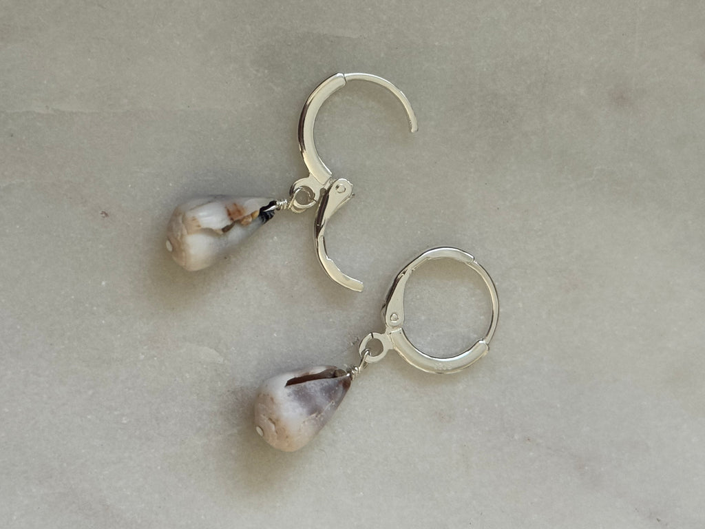 Sterling Silver Cone Shell Huggies - handmade in Hawaii - Beach Jewlery