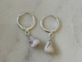Sterling Silver Cone Shell Huggies - handmade in Hawaii - Beach Jewlery