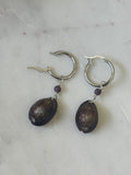 Sterling Silver Cowrie Shell Hoop Earrings - handmade in Hawaii - Beach Jewelry