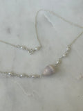 Sterling Silver Necklace with Abbreviated Cone Shell and freshwater pearls - made in Hawaii