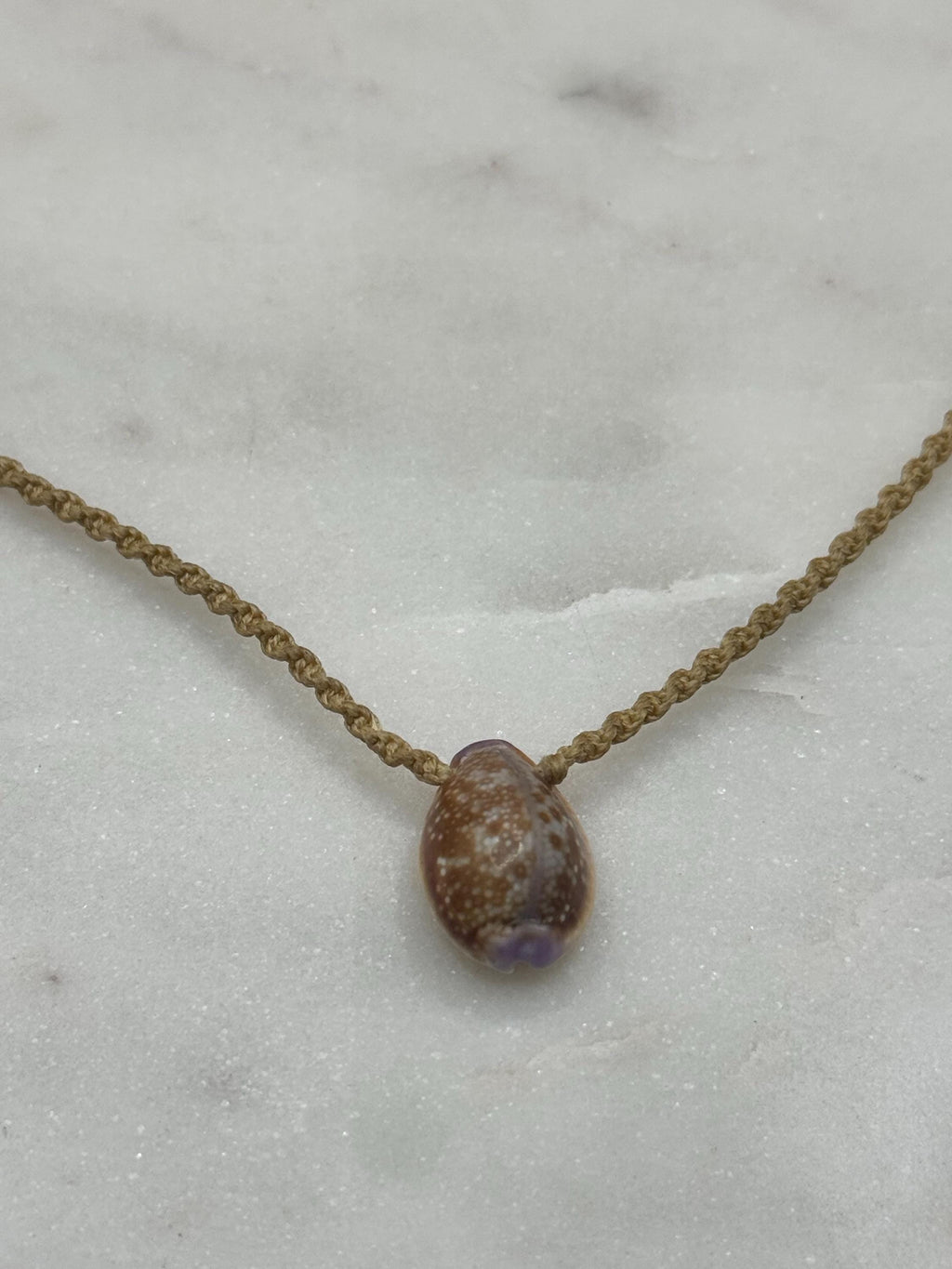 Cowrie Shell Necklace - handmade Macrame Necklace - waterproof - adjustable - made in Hawaii - Beach Jewelry