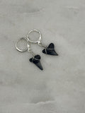 Sterling Silver Shark tooth Huggies - handmade in Hawaii - Beach jewelry