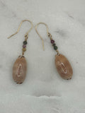 14K gold filled Isabella Cowrie Earrings with Tourmaline Gemstones