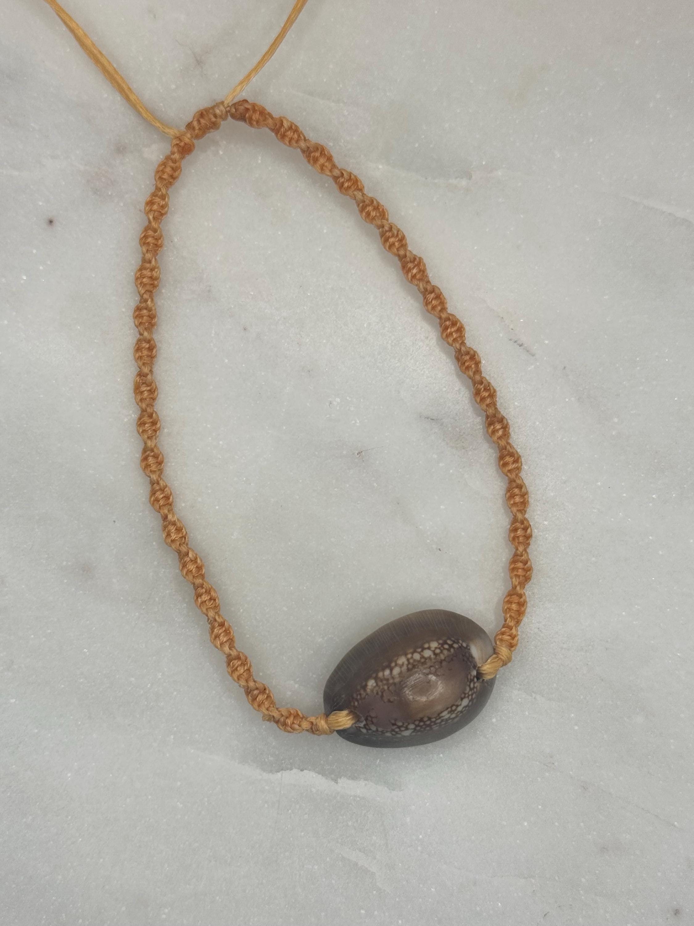 Handmade Macramé Seashell Anklet — Waterproof & Adjustable Beach Jewelry