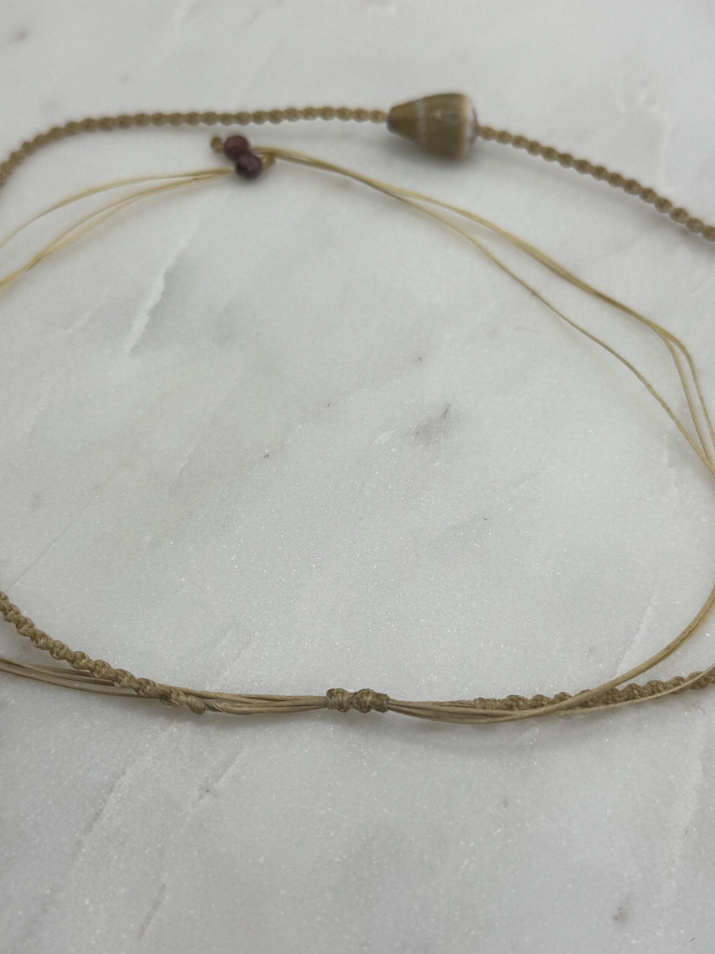 Adjustable Macramé Cone Shell Choker - Handcrafted Hawaii Beach Jewelry