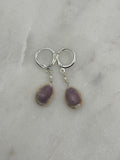 Pink Cowrie Shell Huggies - Sterling Silver - made in Hawaii - Beach Jewelry - Shell Earrings