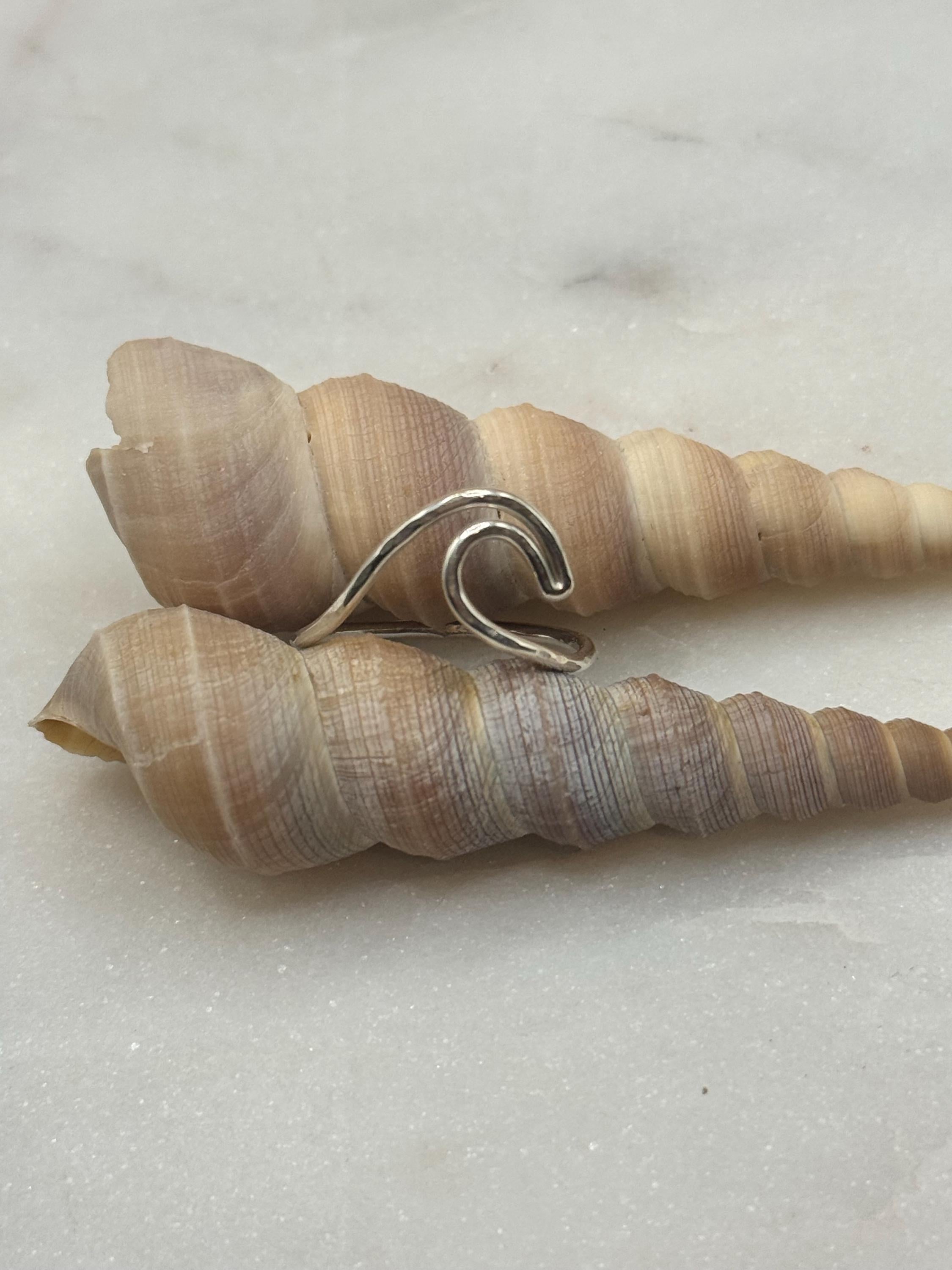 Sterling Silver Wave Ring - Beach Jewelry - Size 8