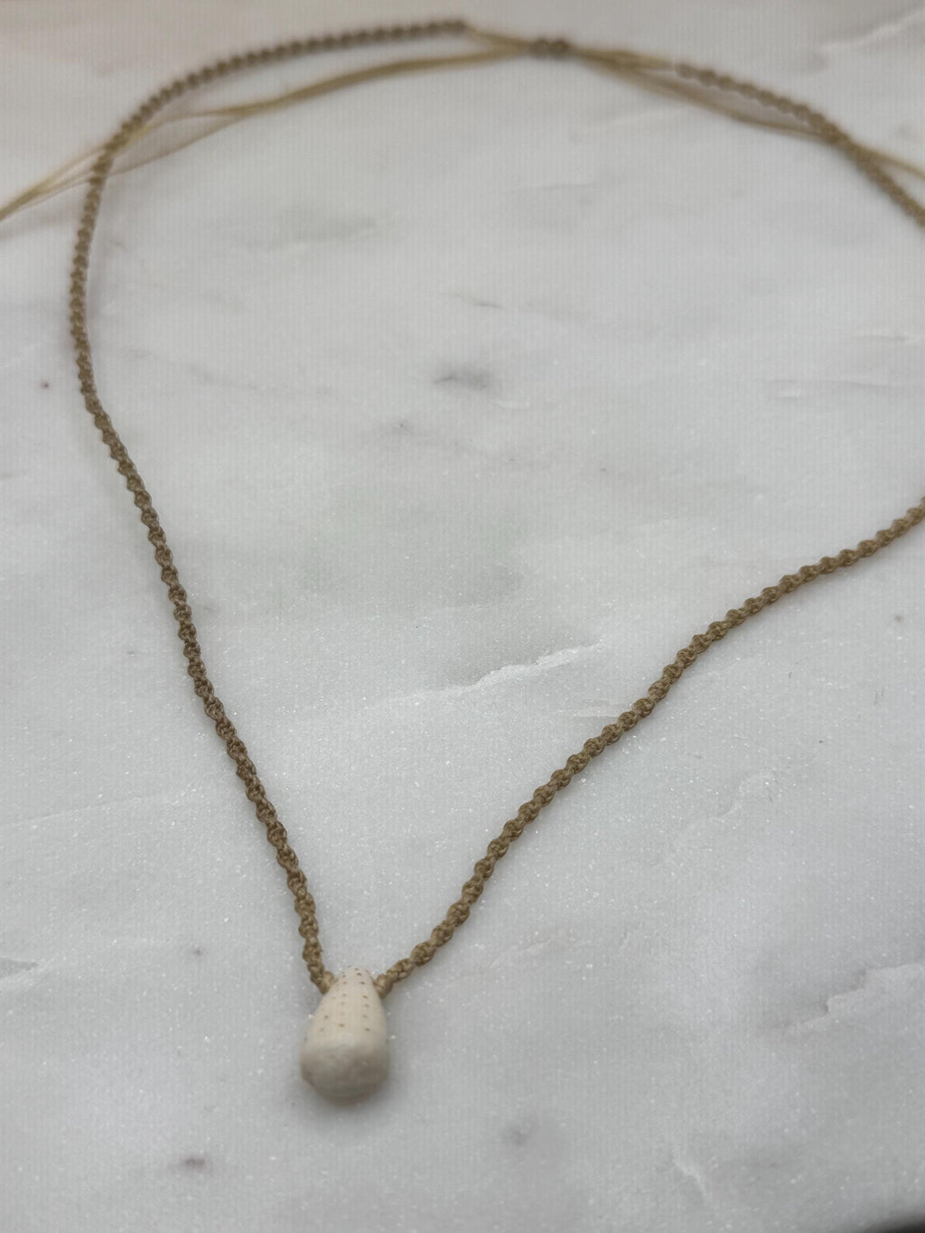 Handmade Macrame Hawaiian Cone Shell Necklace - Adjustable, Waterproof