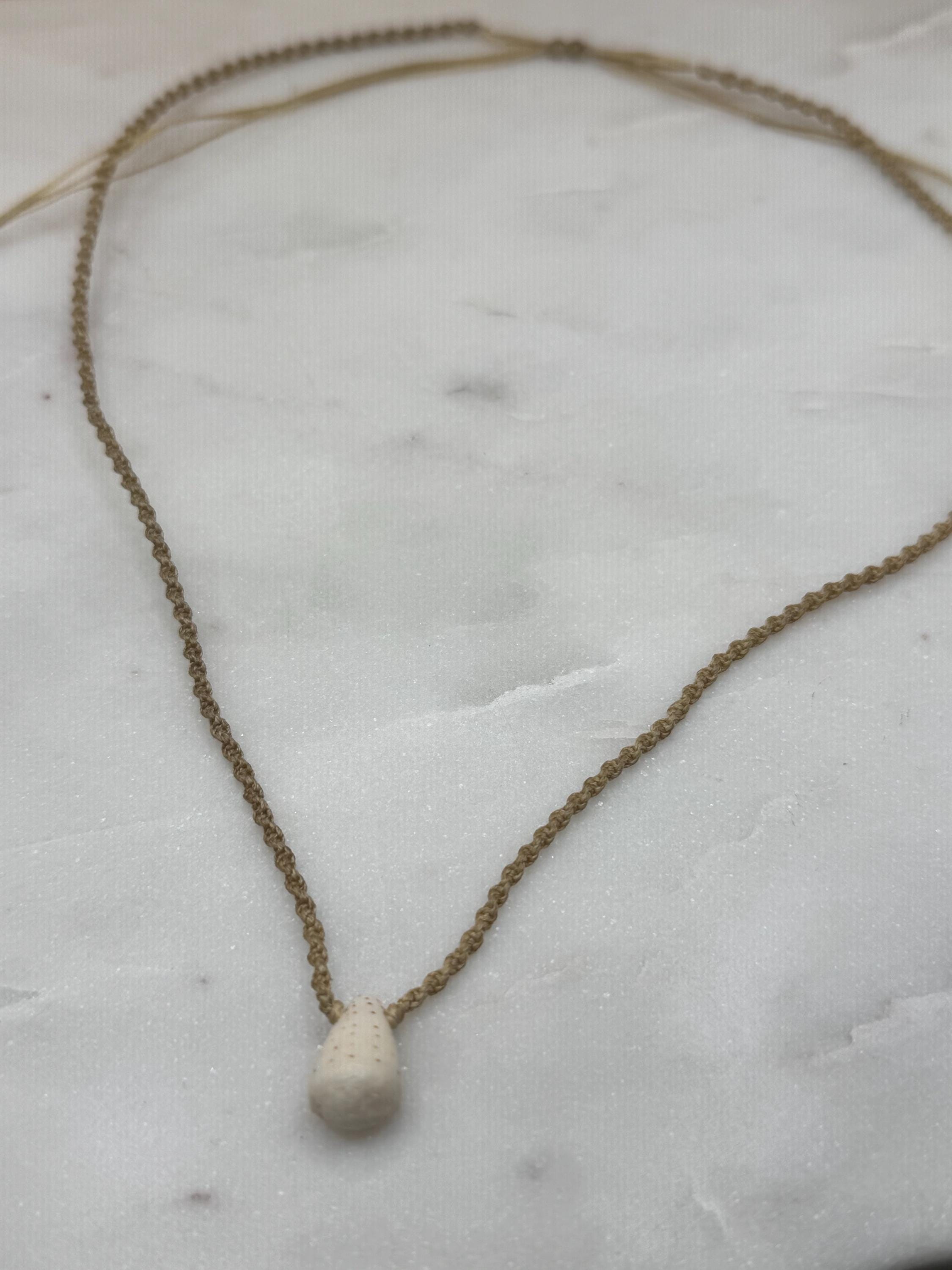 Handmade Macrame Hawaiian Cone Shell Necklace - Adjustable, Waterproof