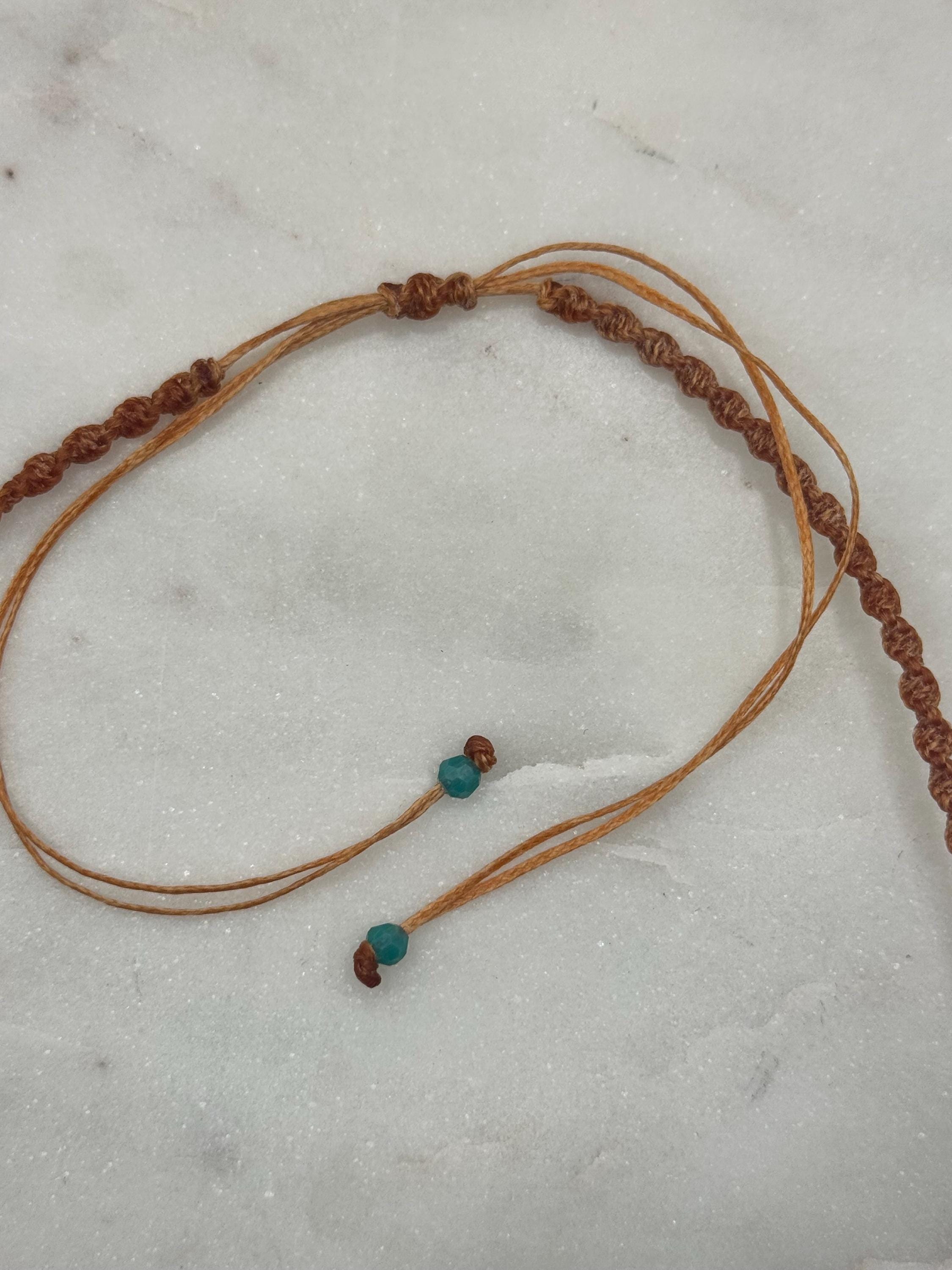 Macrame Seashell Charm Necklace - adjustable and waterproof - made in Hawaii