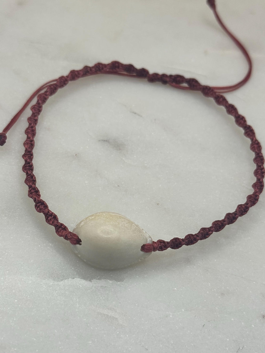 Handmade Macramé Seashell Anklet — Waterproof & Adjustable Beach Jewelry